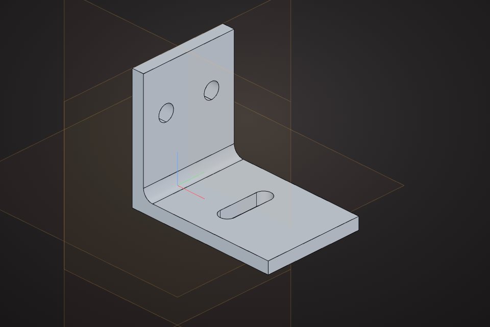 Angle bracket parametric CAD model made in VIZON