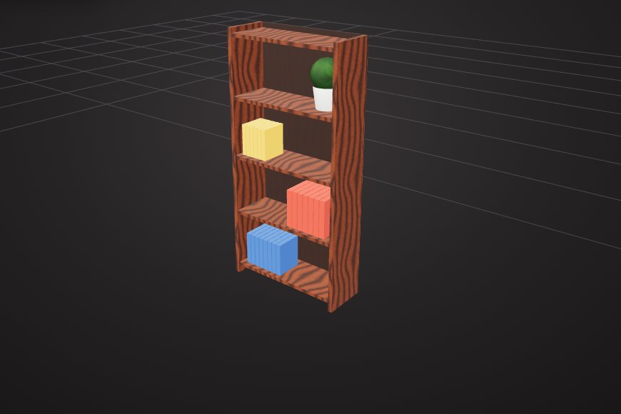 Bookshelf 3D model made in VIZON