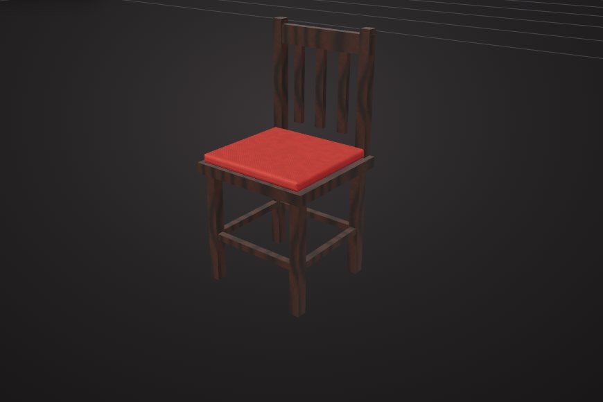 Dining chair 3D model made in VIZON