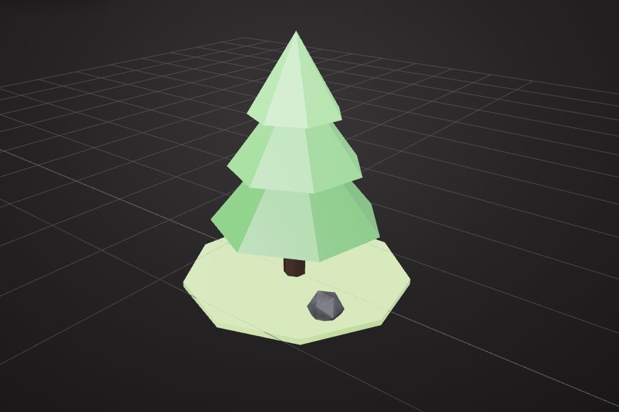 Low poly tree 3D model made in VIZON
