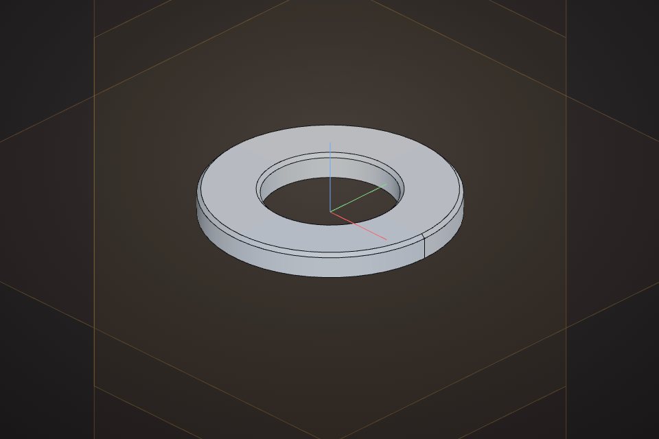 M10 flat washer parametric CAD model made in VIZON