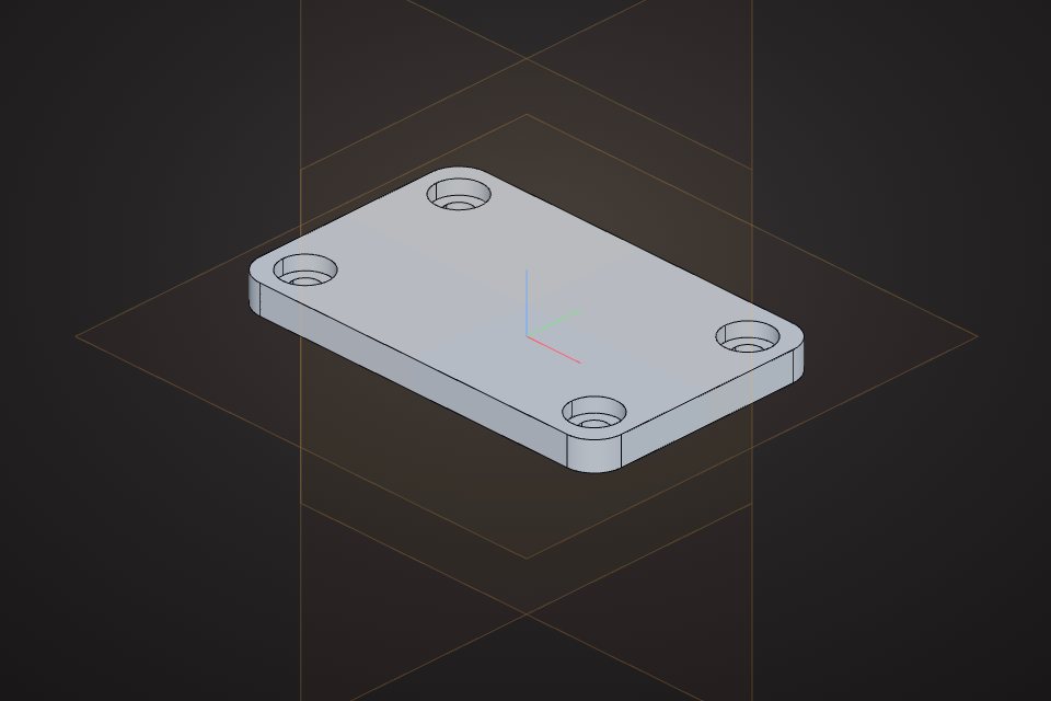 Mounting plate parametric CAD model made in VIZON