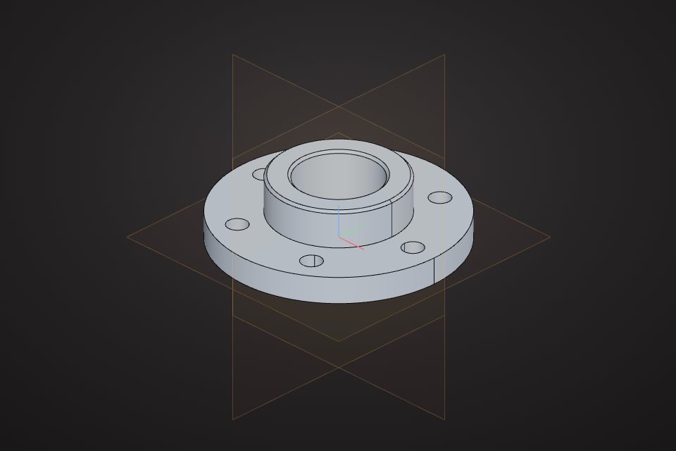 Pipe flange parametric CAD model made in VIZON