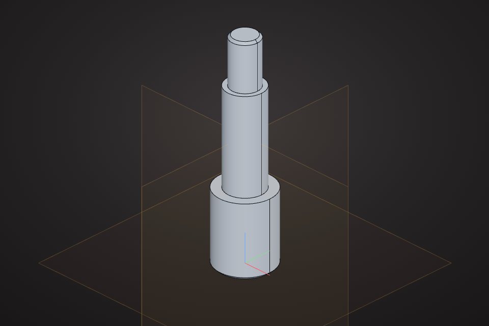 Stepped shaft parametric CAD model made in VIZON